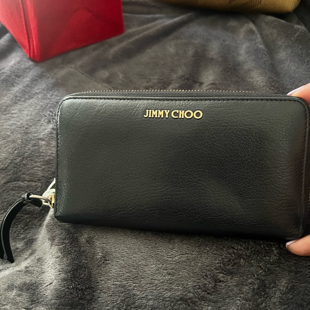 Jimmy Choo Black Zippy Wallet